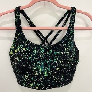 Lululemon Energy Longline Bra Medium Support, B-D Cups, Sparks Fly Multi, Size 8